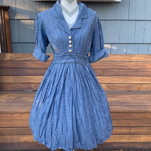 eshakti Dresses & Skirts - Eshakti Denim Vintage Style Dress XL 16, fits like US 14